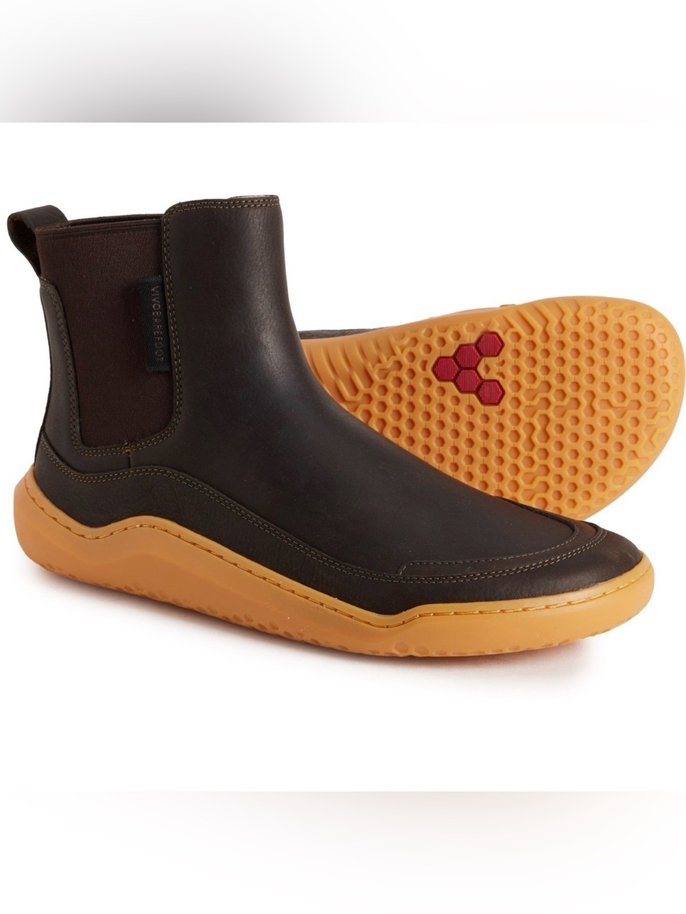 Women's VivoBarefoot Gobi Chelsea Barefoot Leather Boots Brown Size 9 / 40 EU